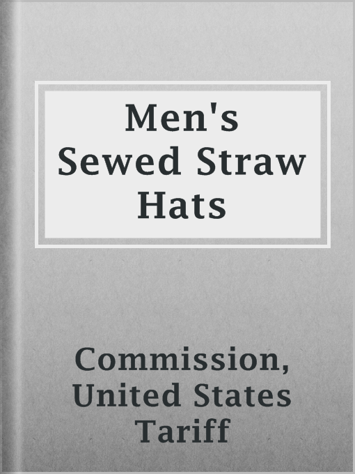 Cover image for Men's Sewed Straw Hats